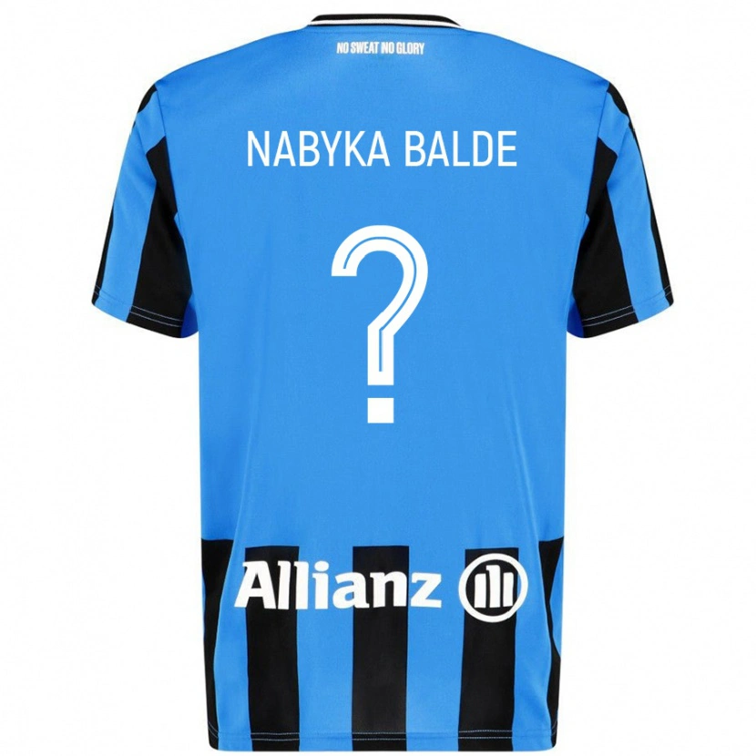 Danxen Enfant Maillot Mamadou Nabyka Balde #0 Bleu Ciel Noir Tenues Domicile 2024/25 T-Shirt