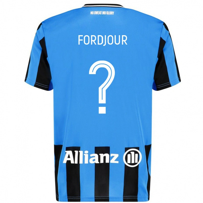 Danxen Enfant Maillot Richmond Fordjour #0 Bleu Ciel Noir Tenues Domicile 2024/25 T-Shirt