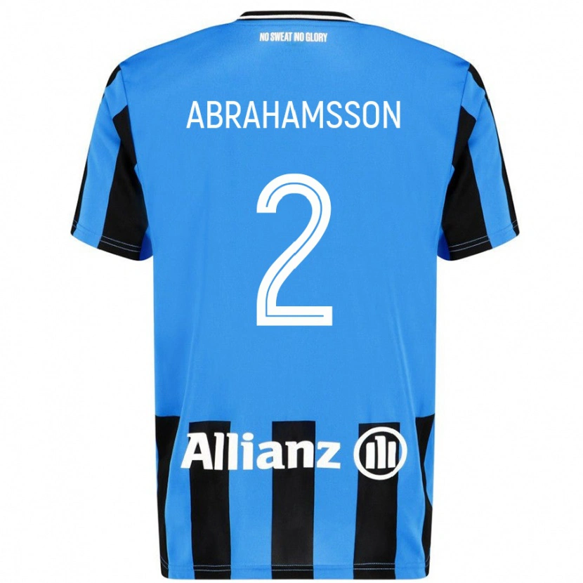 Danxen Enfant Maillot Sejde Abrahamsson #2 Bleu Ciel Noir Tenues Domicile 2024/25 T-Shirt