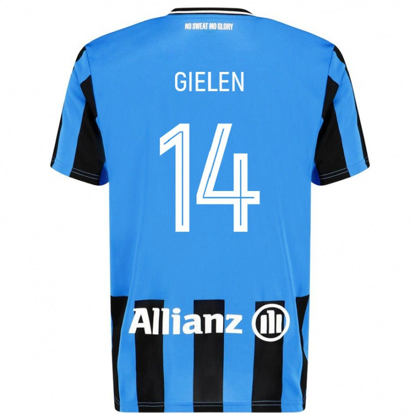 Danxen Enfant Maillot Sterre Gielen #14 Bleu Ciel Noir Tenues Domicile 2024/25 T-Shirt