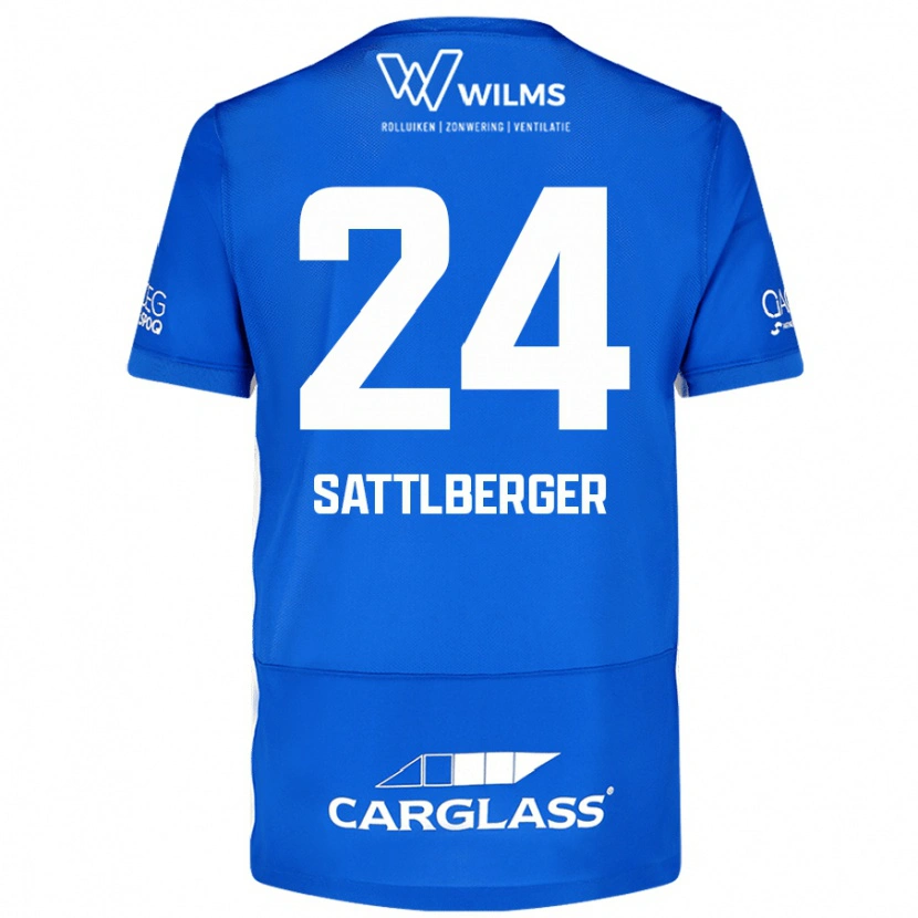 Danxen Enfant Maillot Nikolas Sattlberger #24 Bleu Tenues Domicile 2024/25 T-Shirt