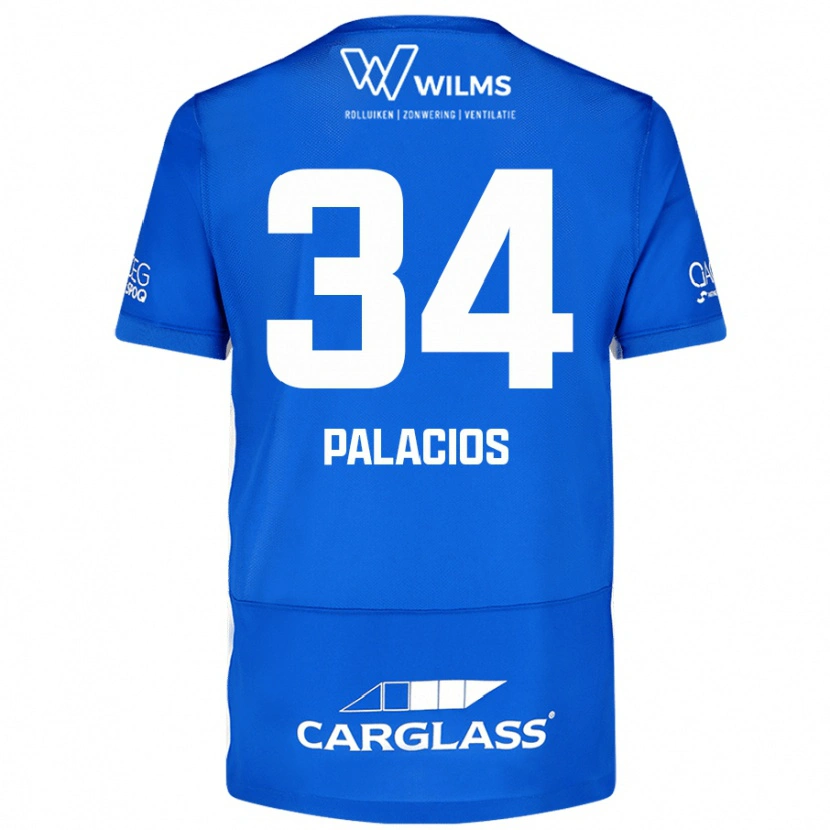 Danxen Enfant Maillot Adrián Palacios #34 Bleu Tenues Domicile 2024/25 T-Shirt