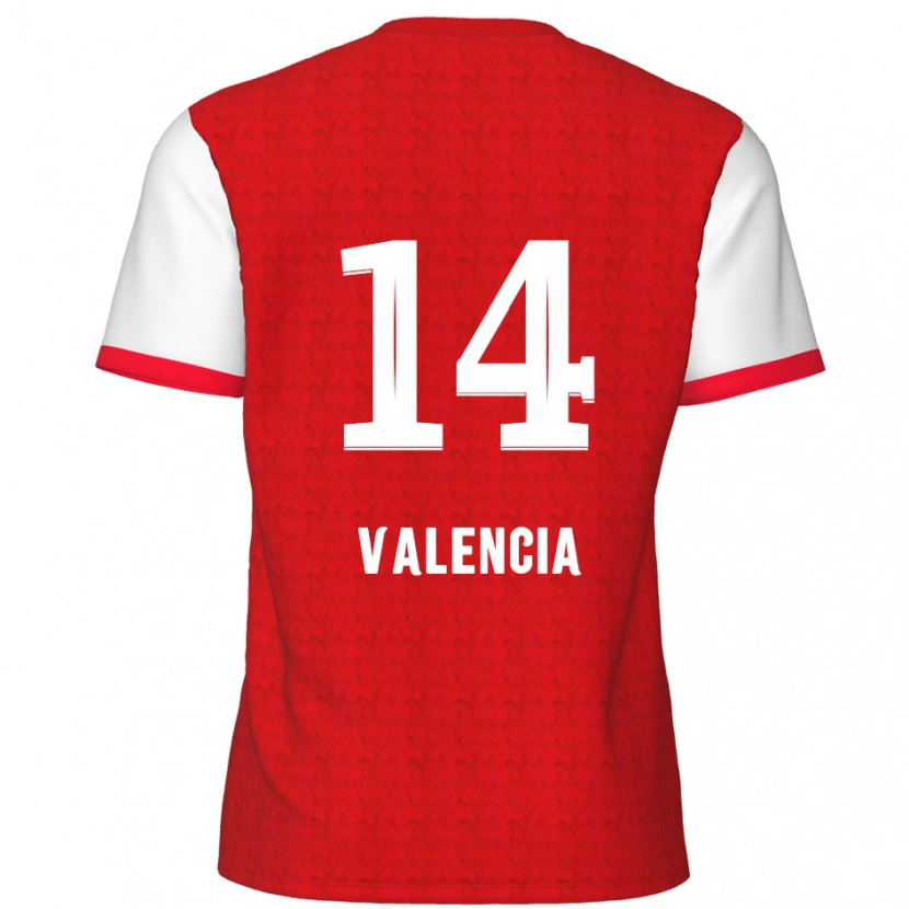 Danxen Enfant Maillot Anthony Valencia #14 Rouge Blanc Tenues Domicile 2024/25 T-Shirt