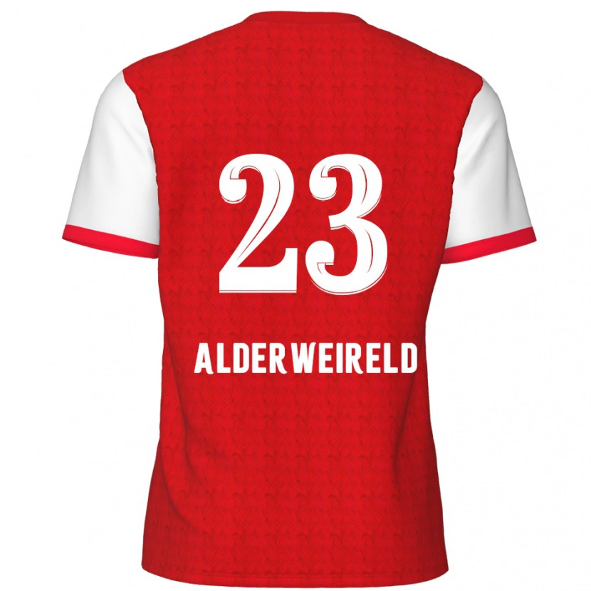 Danxen Enfant Maillot Toby Alderweireld #23 Rouge Blanc Tenues Domicile 2024/25 T-Shirt