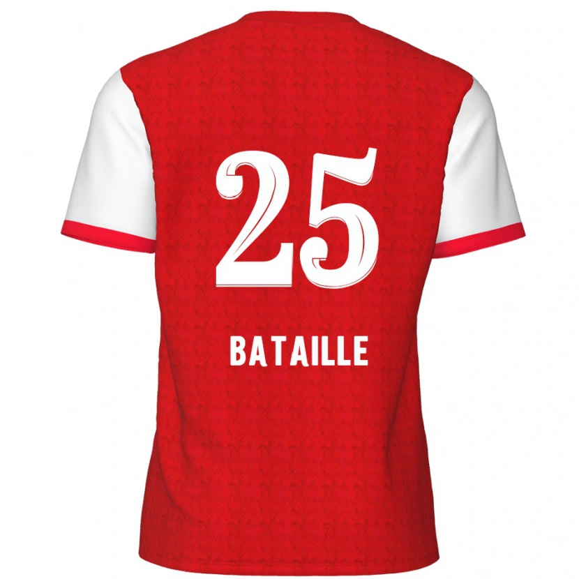 Danxen Enfant Maillot Jelle Bataille #25 Rouge Blanc Tenues Domicile 2024/25 T-Shirt