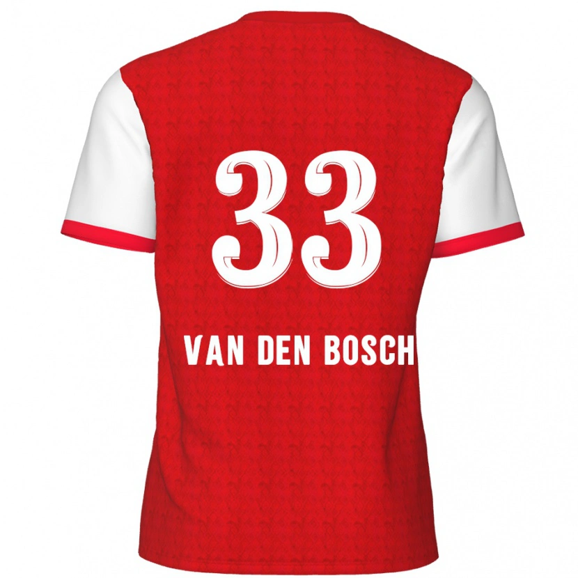 Danxen Enfant Maillot Zeno Van Den Bosch #33 Rouge Blanc Tenues Domicile 2024/25 T-Shirt