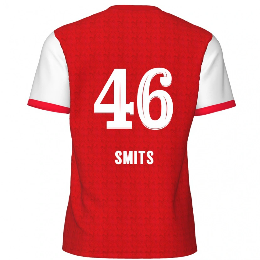 Danxen Enfant Maillot Milan Smits #46 Rouge Blanc Tenues Domicile 2024/25 T-Shirt