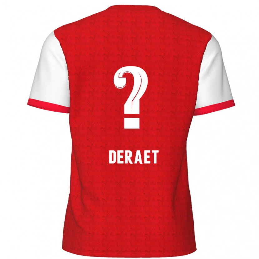 Danxen Enfant Maillot Xavi Deraet #0 Rouge Blanc Tenues Domicile 2024/25 T-Shirt