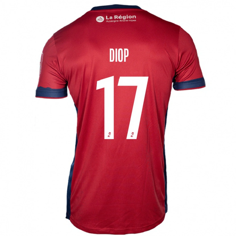 Danxen Enfant Maillot Ousmane Diop #17 Bordeaux Clair Tenues Domicile 2024/25 T-Shirt