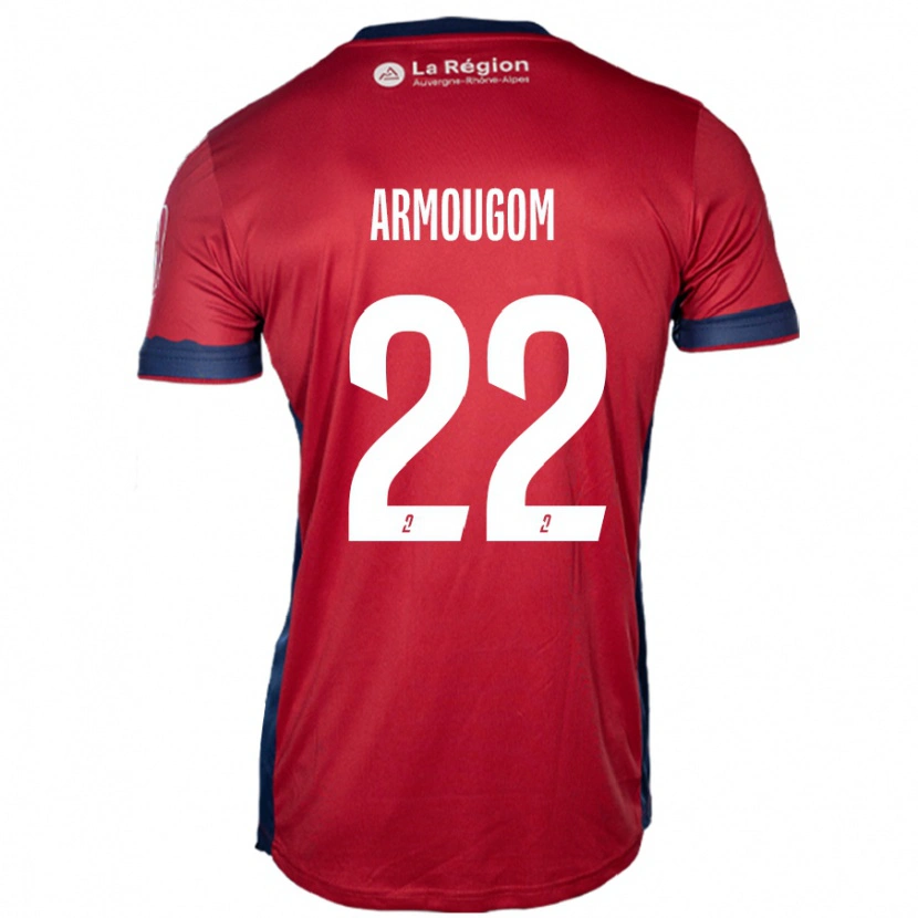 Danxen Enfant Maillot Yoël Armougom #22 Bordeaux Clair Tenues Domicile 2024/25 T-Shirt