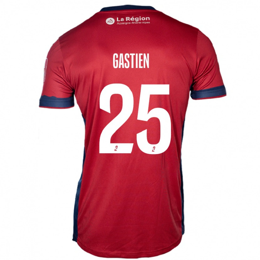 Danxen Enfant Maillot Johan Gastien #25 Bordeaux Clair Tenues Domicile 2024/25 T-Shirt