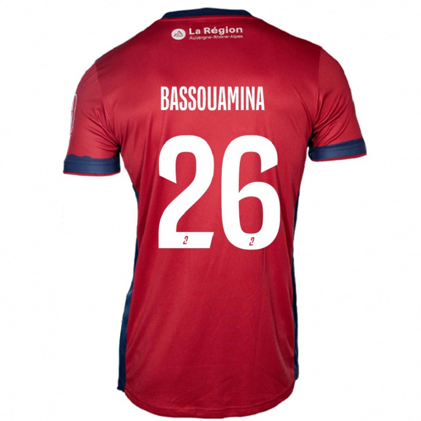 Danxen Enfant Maillot Mons Bassouamina #26 Bordeaux Clair Tenues Domicile 2024/25 T-Shirt