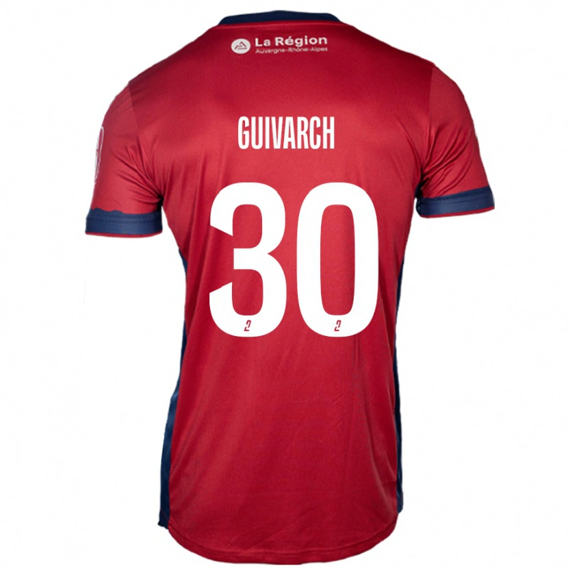 Danxen Enfant Maillot Théo Guivarch #30 Bordeaux Clair Tenues Domicile 2024/25 T-Shirt