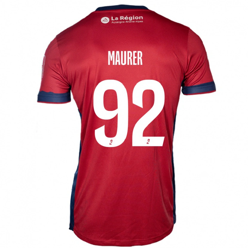 Danxen Enfant Maillot Aïman Maurer #92 Bordeaux Clair Tenues Domicile 2024/25 T-Shirt