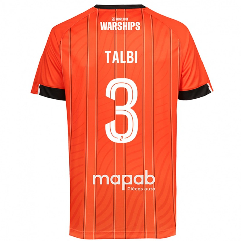 Danxen Enfant Maillot Montassar Talbi #3 Orange Tenues Domicile 2024/25 T-Shirt