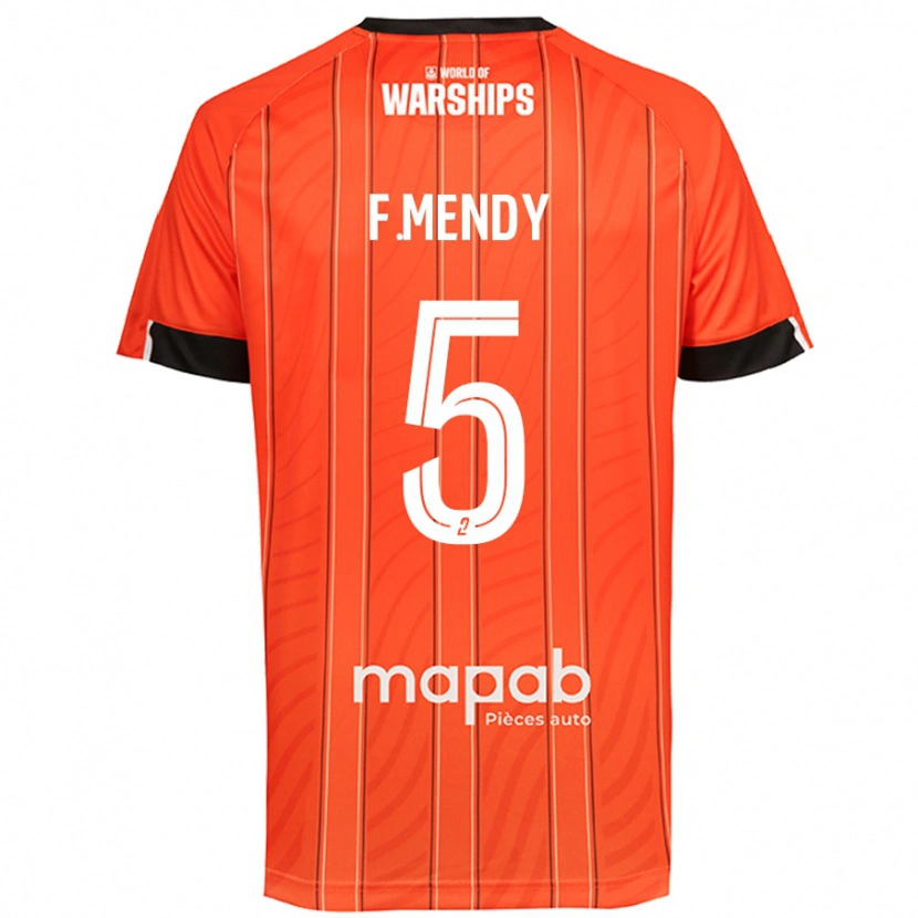 Danxen Enfant Maillot Formose Mendy #5 Orange Tenues Domicile 2024/25 T-Shirt