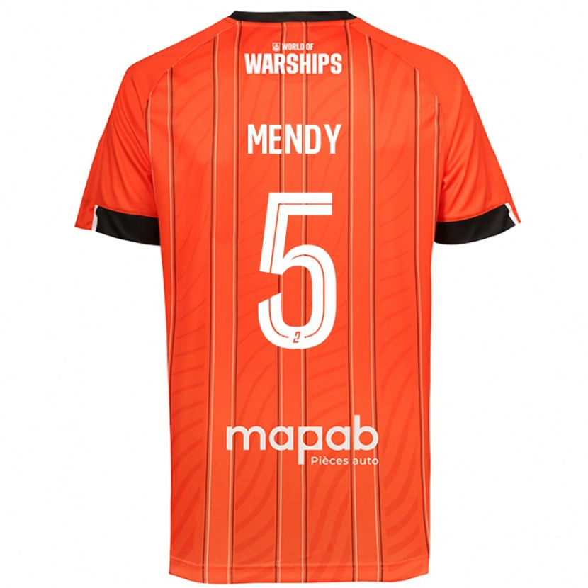 Danxen Enfant Maillot Benjamin Mendy #5 Orange Tenues Domicile 2024/25 T-Shirt