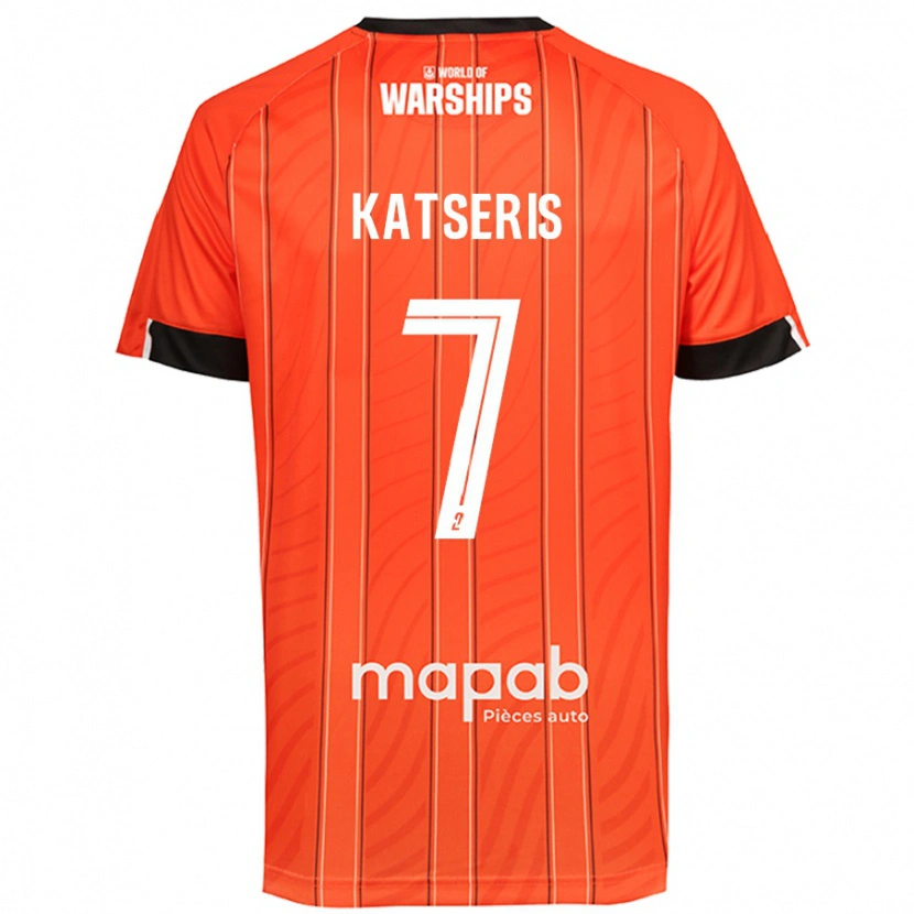 Danxen Enfant Maillot Panos Katseris #7 Orange Tenues Domicile 2024/25 T-Shirt