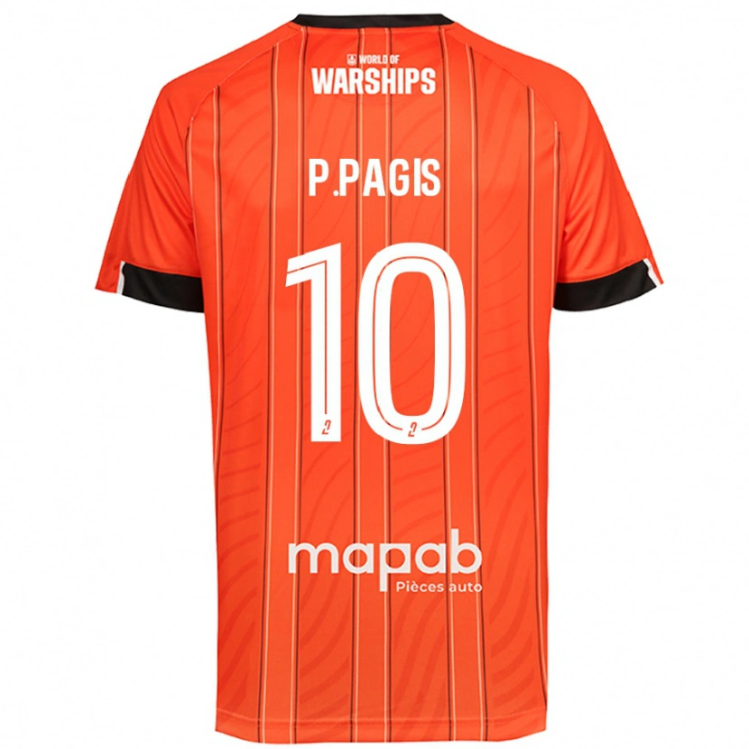 Danxen Enfant Maillot Pablo Pagis #10 Orange Tenues Domicile 2024/25 T-Shirt