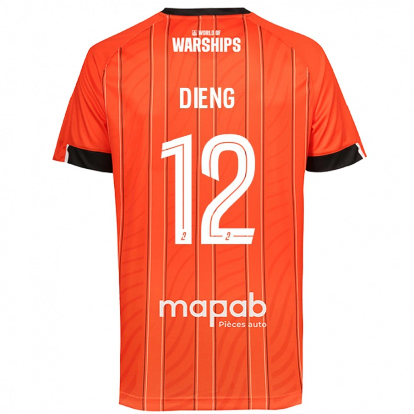 Danxen Enfant Maillot Bamba Dieng #12 Orange Tenues Domicile 2024/25 T-Shirt