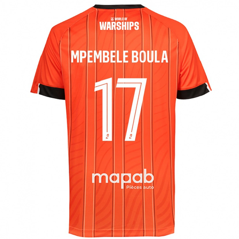 Danxen Enfant Maillot Exaucé Mpembele Boula #17 Orange Tenues Domicile 2024/25 T-Shirt