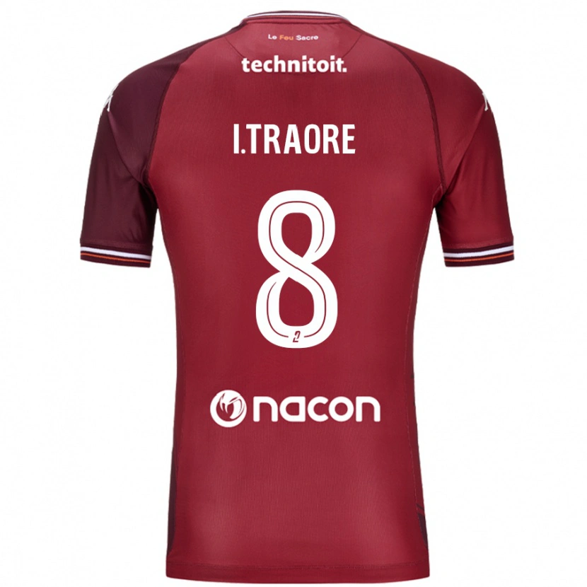 Danxen Enfant Maillot Ismaël Traoré #8 Rouge Grenade Tenues Domicile 2024/25 T-Shirt