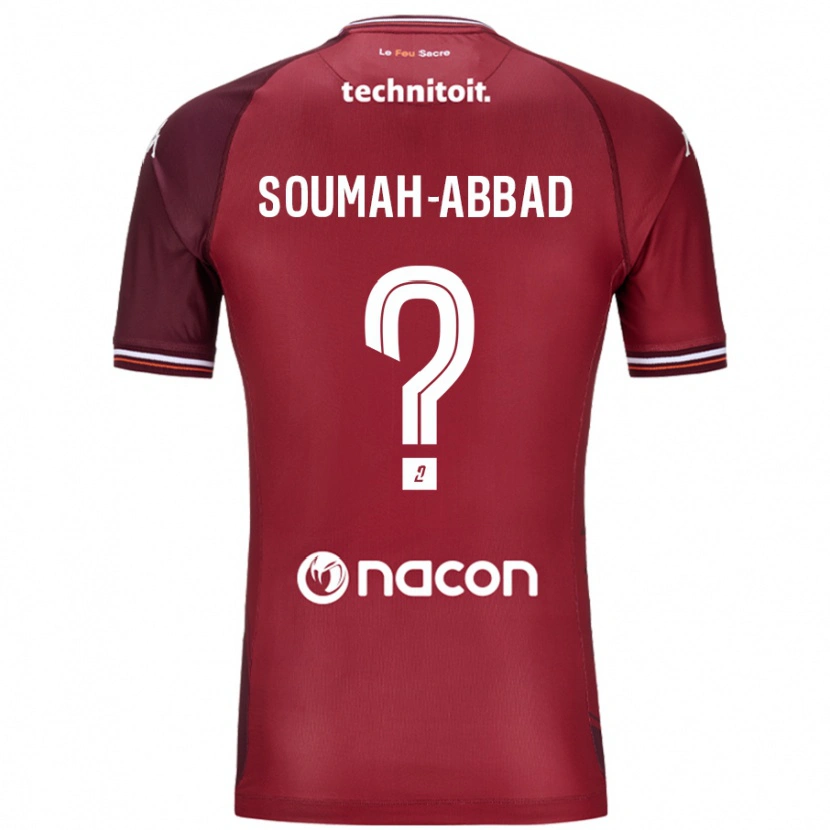 Danxen Enfant Maillot Édouard Soumah-Abbad #0 Rouge Grenade Tenues Domicile 2024/25 T-Shirt