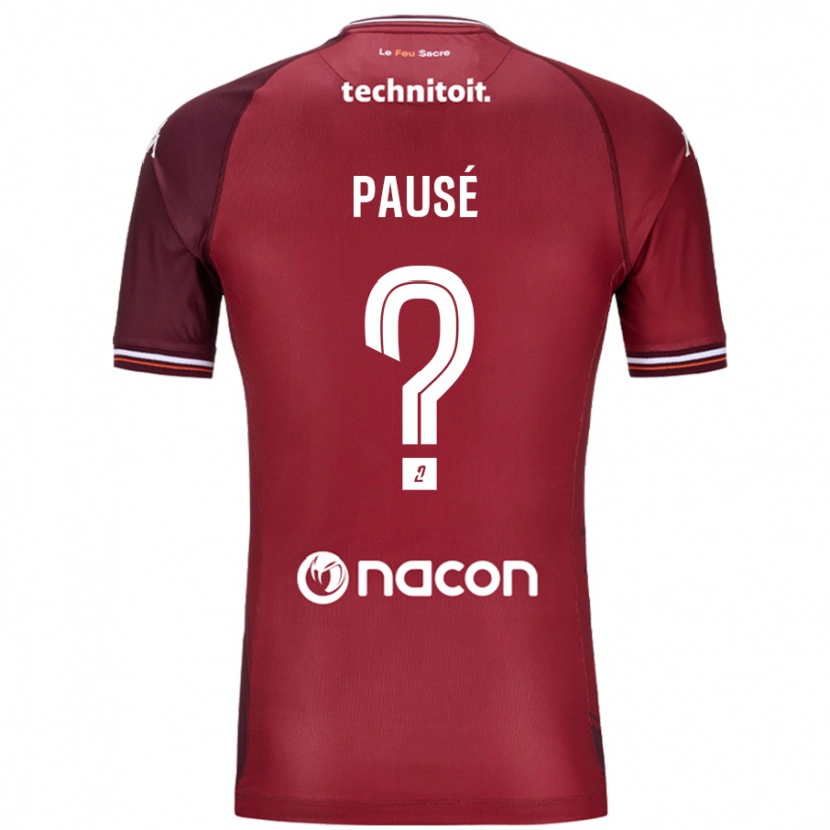 Danxen Enfant Maillot Luca Pausé #0 Rouge Grenade Tenues Domicile 2024/25 T-Shirt