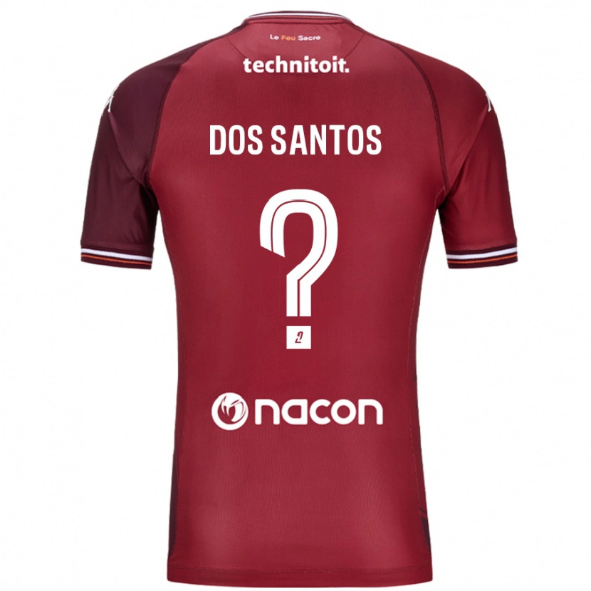 Danxen Enfant Maillot Tahirys Dos Santos #0 Rouge Grenade Tenues Domicile 2024/25 T-Shirt