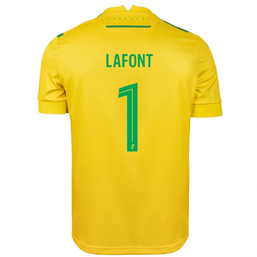 Danxen Enfant Maillot Alban Lafont #1 Jaune Vert Tenues Domicile 2024/25 T-Shirt