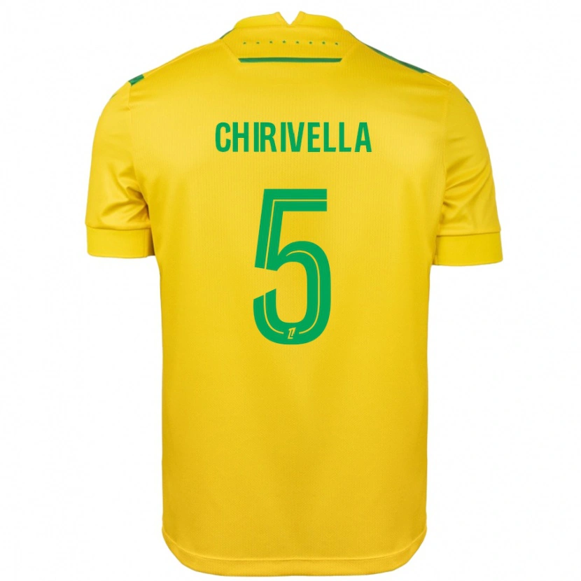 Danxen Enfant Maillot Pedro Chirivella #5 Jaune Vert Tenues Domicile 2024/25 T-Shirt