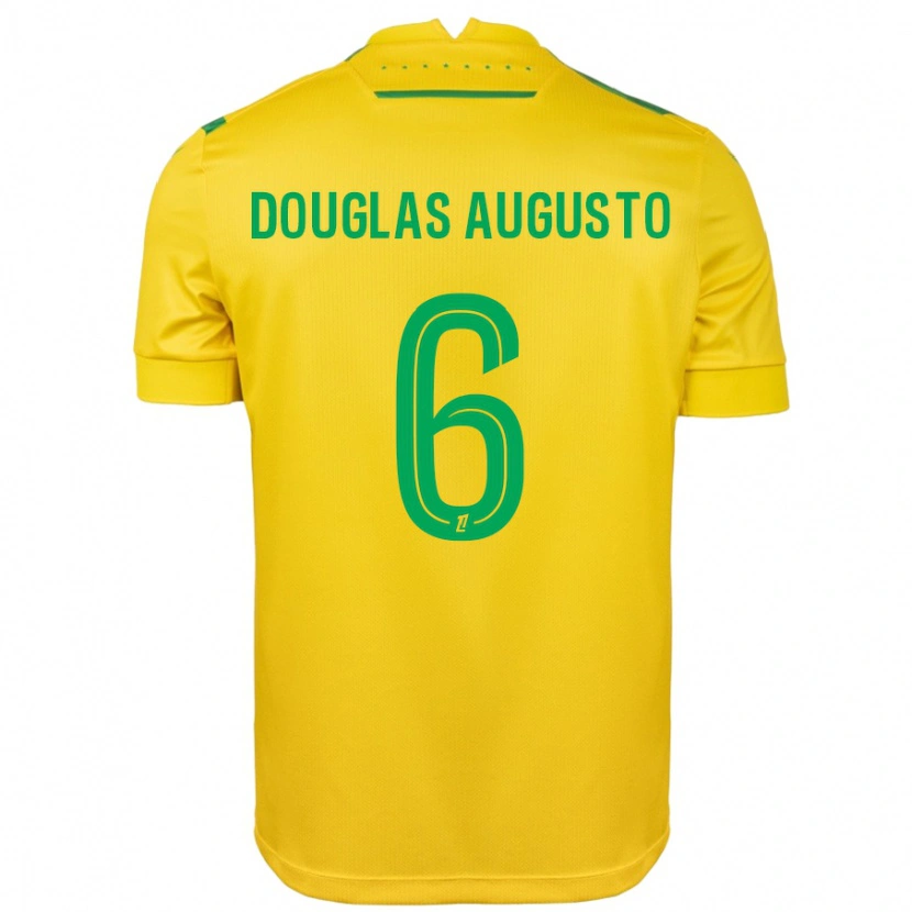 Danxen Enfant Maillot Douglas Augusto #6 Jaune Vert Tenues Domicile 2024/25 T-Shirt