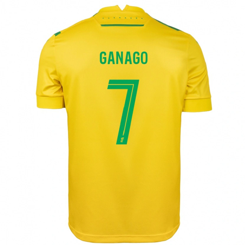 Danxen Enfant Maillot Ignatius Ganago #7 Jaune Vert Tenues Domicile 2024/25 T-Shirt