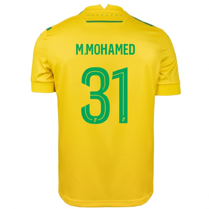 Danxen Enfant Maillot Mostafa Mohamed #31 Jaune Vert Tenues Domicile 2024/25 T-Shirt