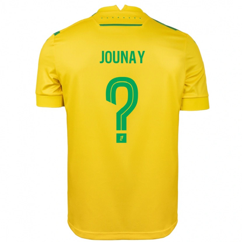 Danxen Enfant Maillot Alix Jounay #0 Jaune Vert Tenues Domicile 2024/25 T-Shirt