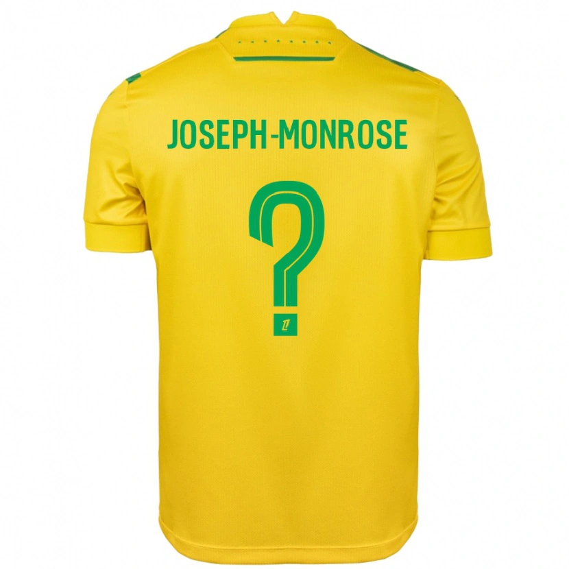 Danxen Enfant Maillot Florian Joseph-Monrose #0 Jaune Vert Tenues Domicile 2024/25 T-Shirt