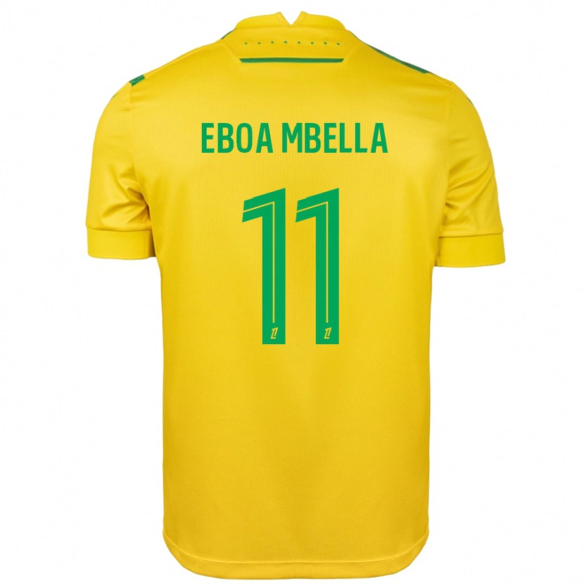 Danxen Enfant Maillot Eden Eboa Mbella #11 Jaune Vert Tenues Domicile 2024/25 T-Shirt