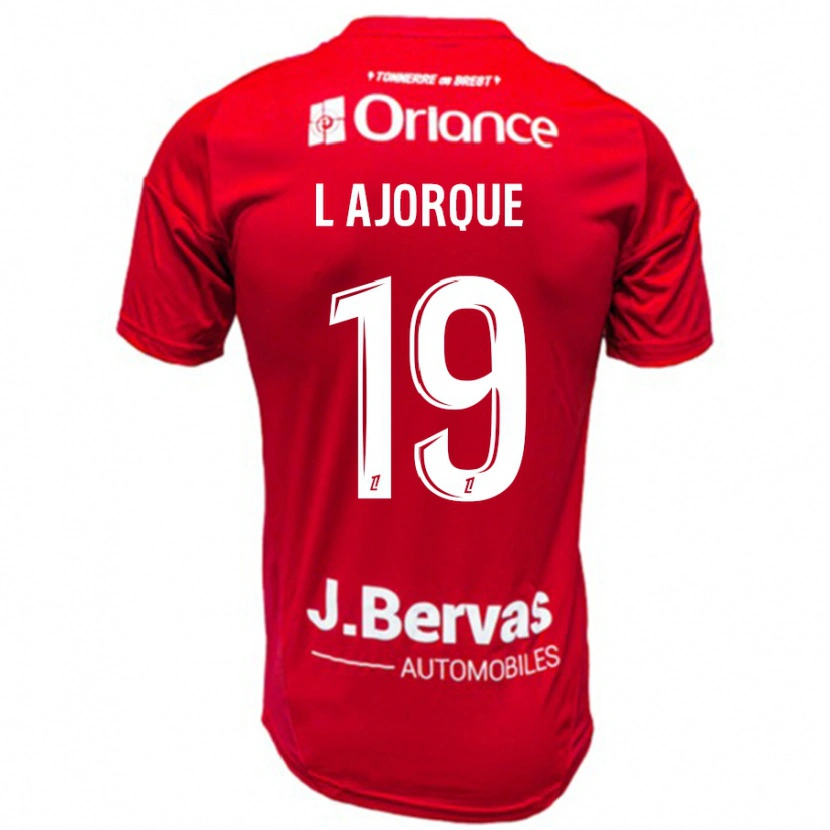 Danxen Enfant Maillot Ludovic Ajorque #19 Rouge Blanc Tenues Domicile 2024/25 T-Shirt