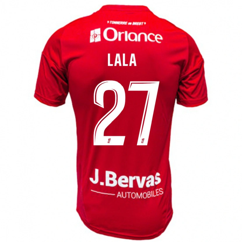 Danxen Enfant Maillot Kenny Lala #27 Rouge Blanc Tenues Domicile 2024/25 T-Shirt