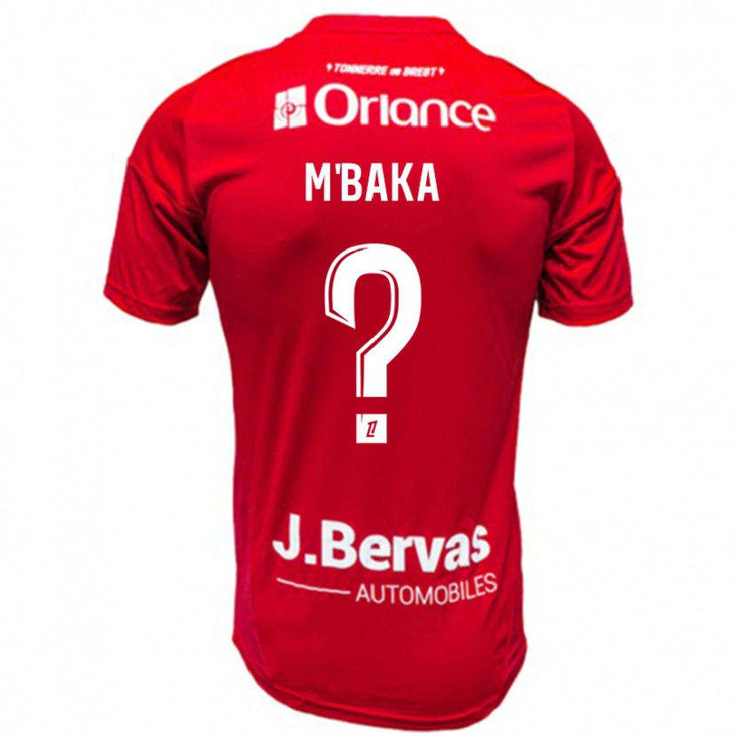 Danxen Enfant Maillot Sacha M'baka #0 Rouge Blanc Tenues Domicile 2024/25 T-Shirt