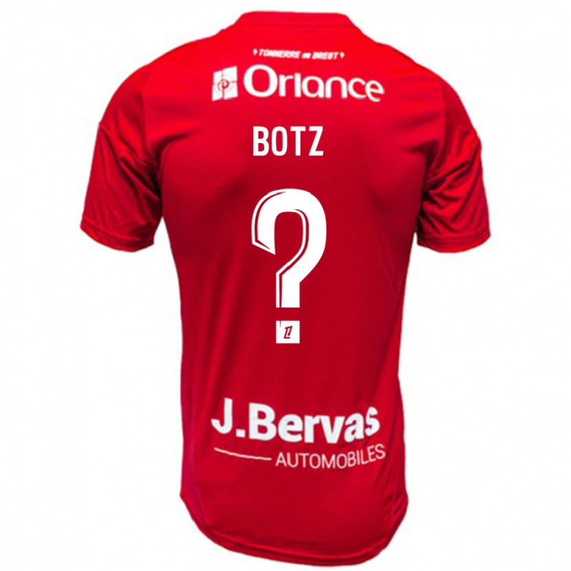 Danxen Enfant Maillot Léo Botz #0 Rouge Blanc Tenues Domicile 2024/25 T-Shirt