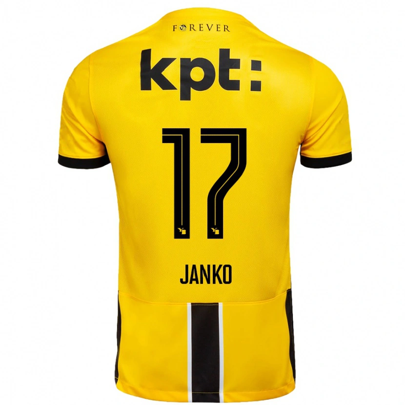 Danxen Enfant Maillot Saidy Janko #17 Jaune Noir Tenues Domicile 2024/25 T-Shirt