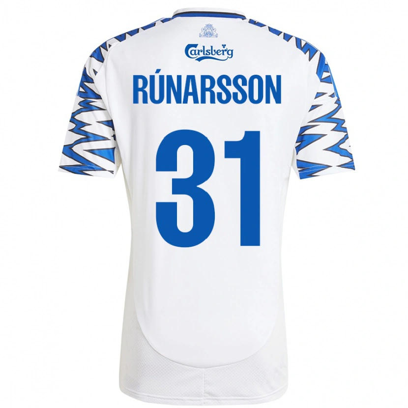 Danxen Enfant Maillot Rúnar Alex Rúnarsson #31 Blanc Bleu Ciel Tenues Domicile 2024/25 T-Shirt