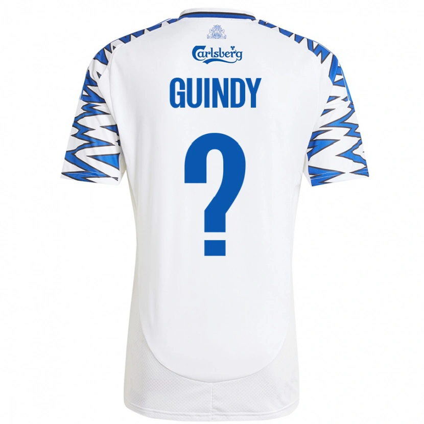 Danxen Enfant Maillot Eliot Guindy #0 Blanc Bleu Ciel Tenues Domicile 2024/25 T-Shirt