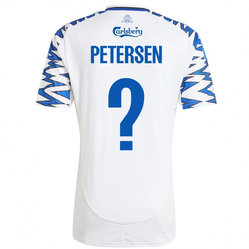 Danxen Enfant Maillot Frederik Petersen #0 Blanc Bleu Ciel Tenues Domicile 2024/25 T-Shirt