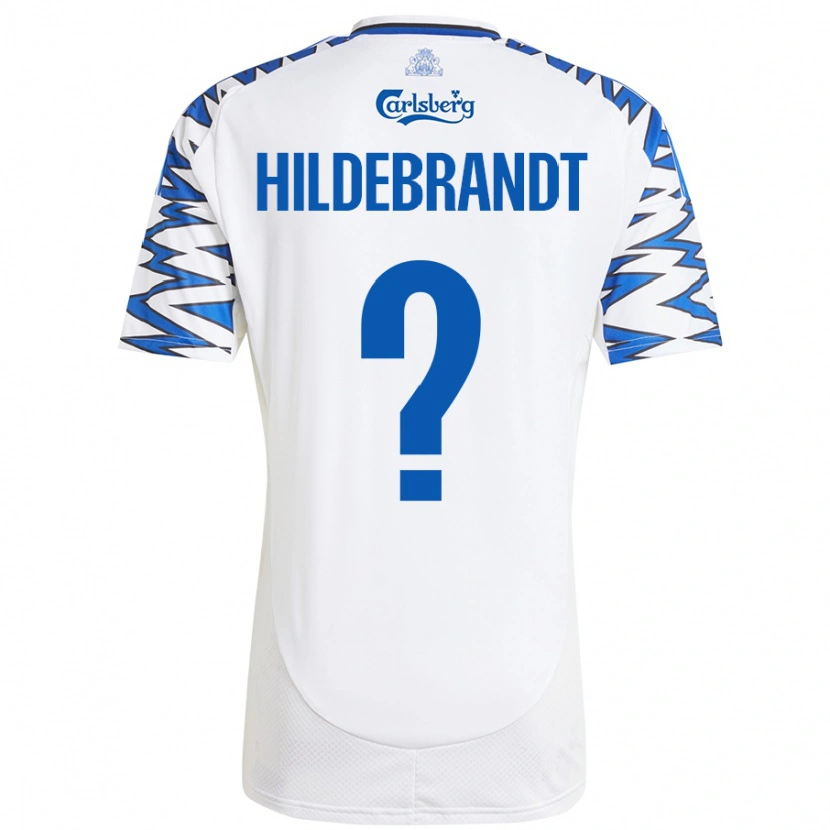 Danxen Enfant Maillot Sylvester Hildebrandt #0 Blanc Bleu Ciel Tenues Domicile 2024/25 T-Shirt