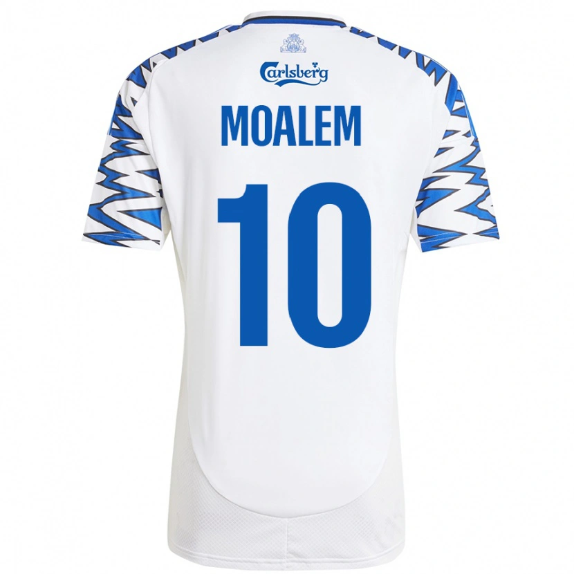 Danxen Enfant Maillot Jonathan Moalem #10 Blanc Bleu Ciel Tenues Domicile 2024/25 T-Shirt