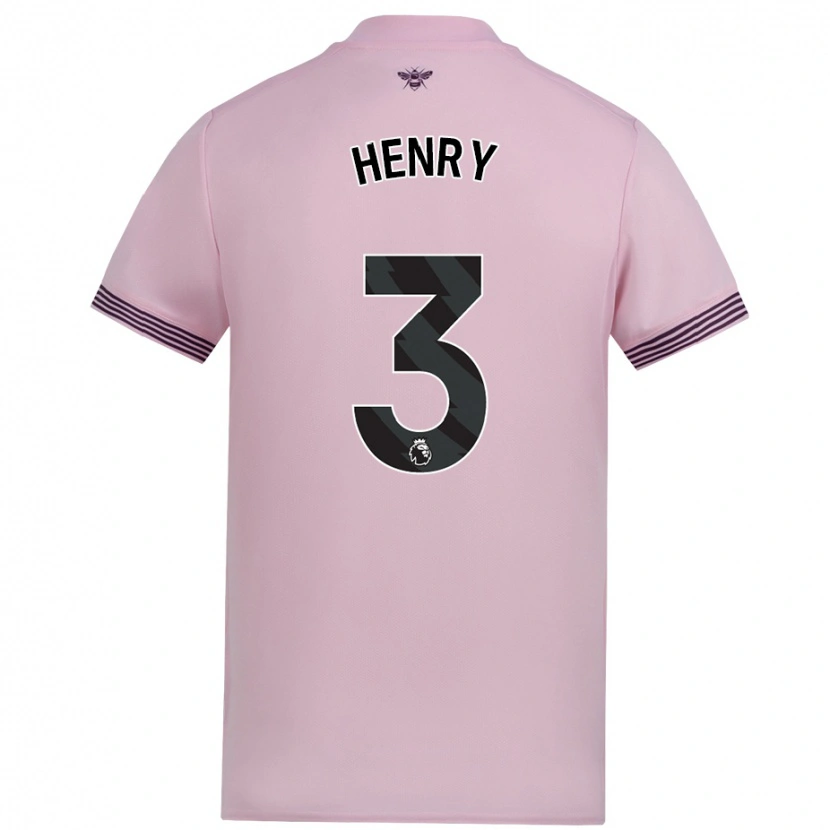 Danxen Enfant Maillot Rico Henry #3 Rose Tenues Extérieur 2024/25 T-Shirt