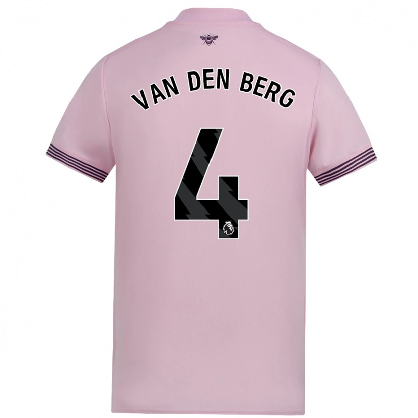 Danxen Enfant Maillot Sepp Van Den Berg #4 Rose Tenues Extérieur 2024/25 T-Shirt