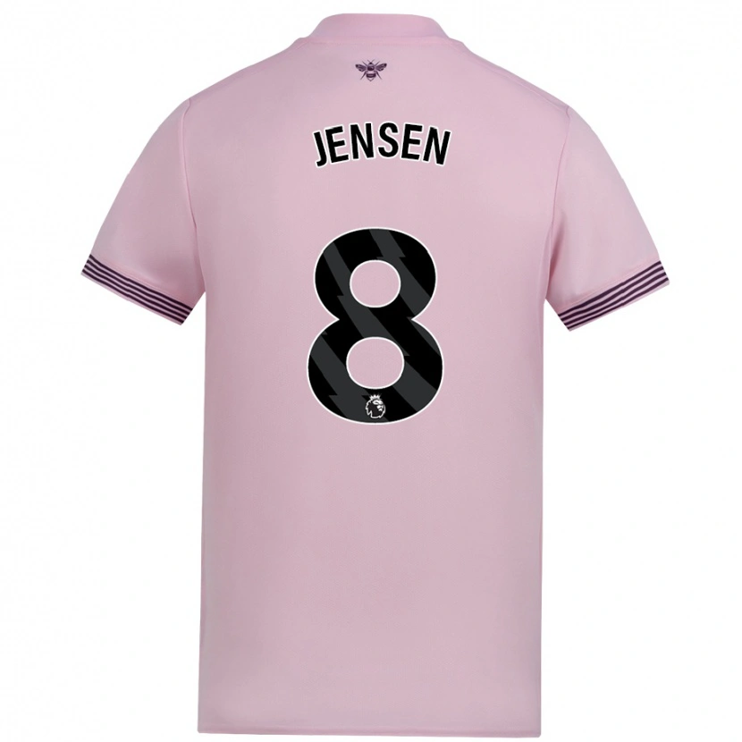 Danxen Enfant Maillot Mathias Jensen #8 Rose Tenues Extérieur 2024/25 T-Shirt